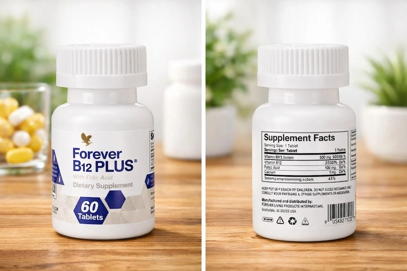 Forever B12 Plus with Folic Acid Time-Release Tablets (60 Count)