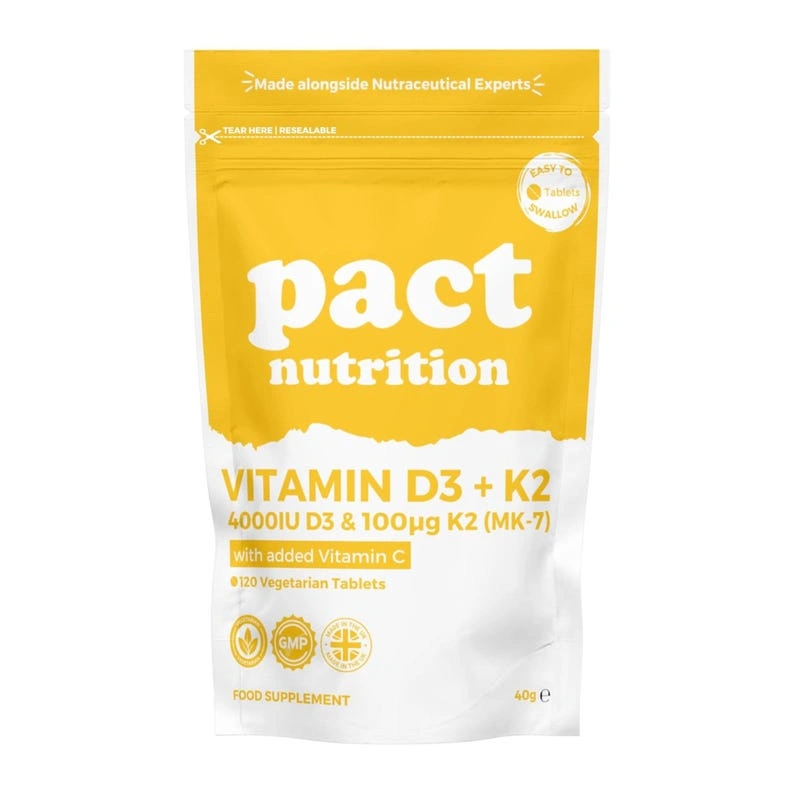 Vitamin D3 K2 Supplement: High Strength Immune & Bone Support - 120 Vegetarian Tablets